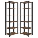 Ver imagem 7 de Armário Estante Multiuso Organizador de Canto 10 Prateleiras 118cm Rustic/preto Madesa