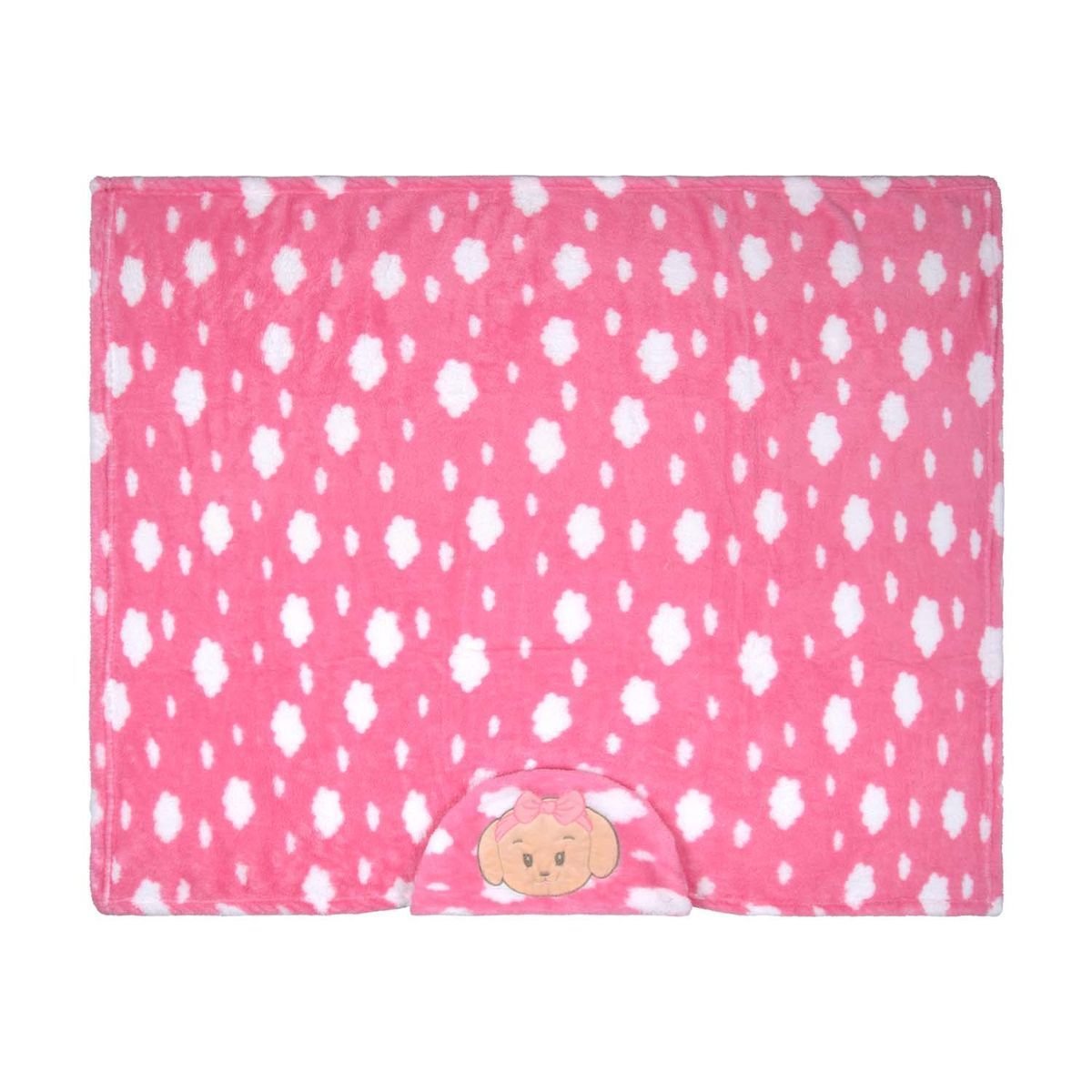 Ver imagem 2 de Manta Soft Bebe Microfibra Baby Joy: Nuvem Rosa