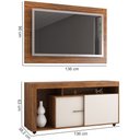 Ver imagem 3 de Painel Viero Miami e Rack Lugano de 2 portas para TV de até 42” polegadas – Imbuia/OFF White