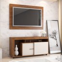 Ver imagem 2 de Painel Viero Miami e Rack Lugano de 2 portas para TV de até 42” polegadas – Imbuia/OFF White