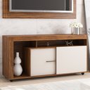 Ver imagem 4 de Painel Viero Miami e Rack Lugano de 2 portas para TV de até 42” polegadas – Imbuia/OFF White