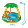 Piscina Infantil Bebê Criança 56L Inflável Com Cobertura Macaquinho Macaco 102cm Coberta - 4