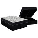 Ver imagem 1 de Cama Box Baú Queen: Colchão Espuma D45 Ortobom / Airtech 150 + Base Crc Suede Black (158x198)