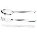 Ver imagem 1 de Faqueiro 72 Talheres Garfos Colheres Facas Churrasco Inox Restaurante Siena Mesa Posta Servir