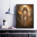 Ver imagem 1 de Quadro Decorativo Deusa Grega Héstia 24x18cm - com Vidro:moldura Preta