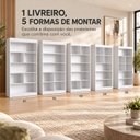 Ver imagem 6 de Estante Multiuso para Livros com 5 Formas de Montagem 183x94cm Magnólia Yescasa Branco