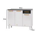 Ver imagem 2 de Balcão de Cozinha de Aço com Tampo 3 Portas e 1 Gaveta 105cm Multimóveis Cr20361 Branco-preto