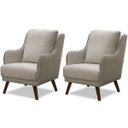 Ver imagem 1 de Kit 2 Poltronas para Sala Decorativas C/ Tachas Sarah Veludo Bege