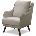 Ver imagem 2 de Kit 2 Poltronas para Sala Decorativas C/ Tachas Sarah Veludo Bege