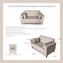 Ver imagem 5 de Sofá Gianni | Pé Trapézio & Tecido Acquablock Impermeável | 2 Lugares | Medida 140cm | Linhão Bege