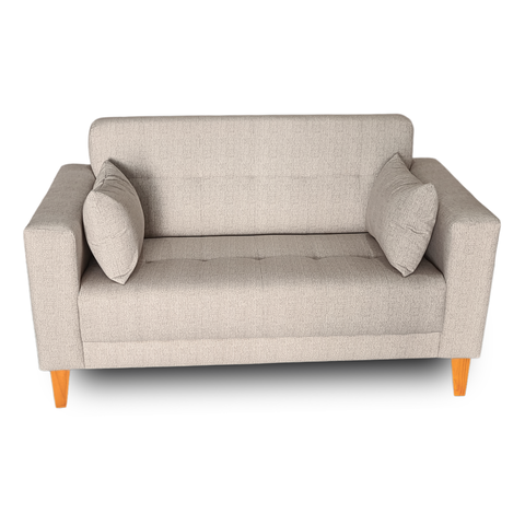 Sofá Gianni | Pé Trapézio & Tecido Acquablock Impermeável | 2 Lugares | Medida 140cm | Linhão Bege