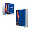 Ver imagem 1 de Kit Guarda Roupas e Cômoda Infantil Mdf Alta Qualidade Carro:azul