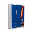 Ver imagem 3 de Kit Guarda Roupas e Cômoda Infantil Mdf Alta Qualidade Carro:azul