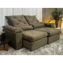 Ver imagem 1 de Sofá Retrátil Reclinável 2,00 M Marrom 500 Zuqui Plus