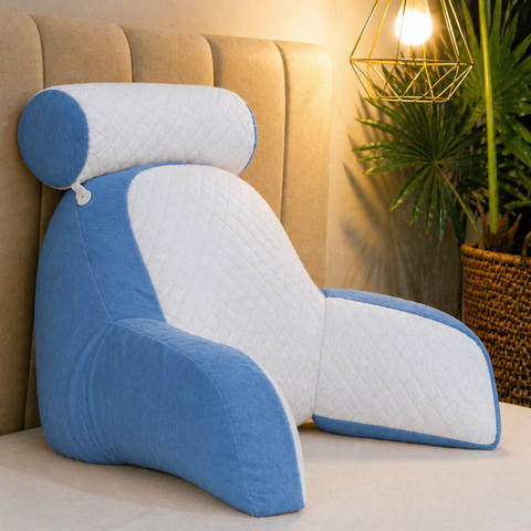 Travesseiro de Encosto Ergonômico Azul Royal