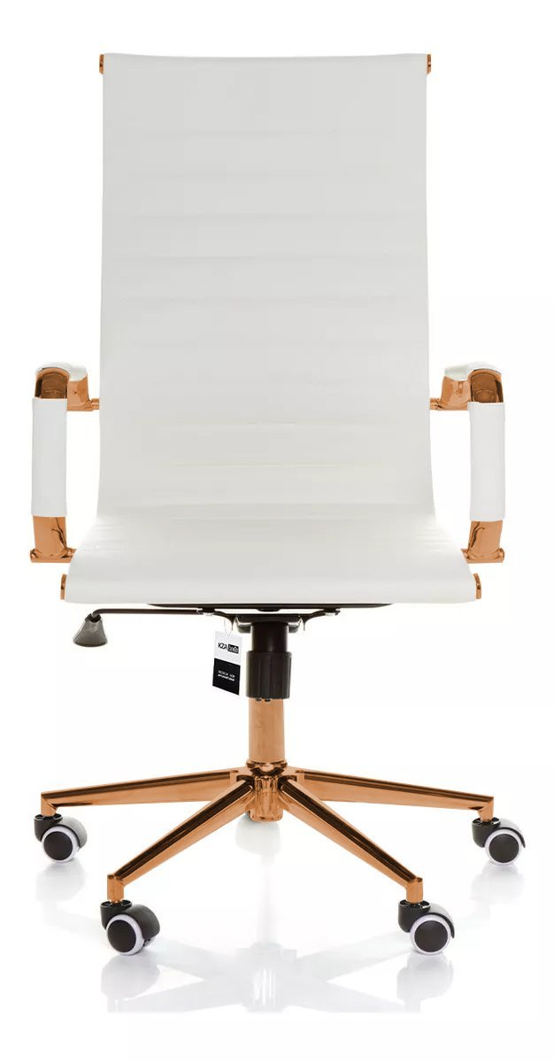 Cadeira de Escritório Giratoria Eames Branca -gold:red Gold - 2