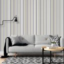 Ver imagem 2 de Papel de Parede Adesivo Lavavel Listrado Creme e Cinza 500x60cm