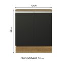 Ver imagem 3 de Balcão Armário de Cozinha 70 cm 2 Portas Rustic/Preto Glamy Madesa
