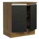 Ver imagem 4 de Balcão Armário de Cozinha 70 cm 2 Portas Rustic/Preto Glamy Madesa