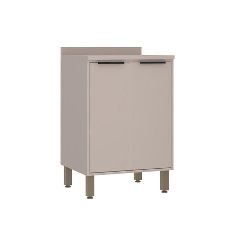 Balcão 60cm 2 Portas com Tampo Stylo Luciane Móveis Cinammon