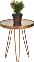 Ver imagem 3 de Conjunto Mesa Lateral Dourada em Ferro com Tampo em Vidro