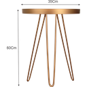 Ver imagem 6 de Conjunto Mesa Lateral Dourada em Ferro com Tampo em Vidro