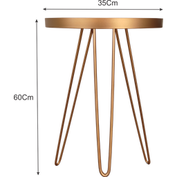 Conjunto Mesa Lateral Dourada em Ferro com Tampo em Vidro - 6