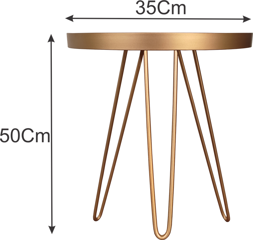 Conjunto Mesa Lateral Dourada em Ferro com Tampo em Vidro - 5