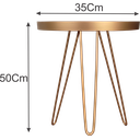 Ver imagem 5 de Conjunto Mesa Lateral Dourada em Ferro com Tampo em Vidro