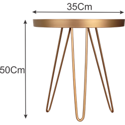 Conjunto Mesa Lateral Dourada em Ferro com Tampo em Vidro - 5