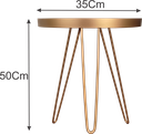 Ver imagem 5 de Conjunto Mesa Lateral Dourada em Ferro com Tampo em Vidro