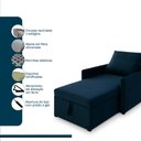 Ver imagem 4 de Sofá 3 em 1 Chaise, Cama e Baú Neve Azul Estofama