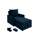 Ver imagem 1 de Sofá 3 em 1 Chaise, Cama e Baú Neve Azul Estofama
