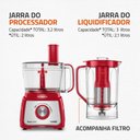 Ver imagem 4 de Multiprocessador Mondial Turbo Chef 7 em 1 com Função Turbo 1000w Vermelho 127v - Mpn-01-re