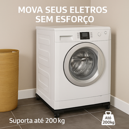 Base Suporte com Rodinhas Ajustável Geladeira Fogão - 2