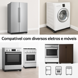 Base Suporte com Rodinhas Ajustável Geladeira Fogão - 5
