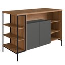 Ver imagem 1 de Mesa Ilha Gourmet 131 Cm 2 Portas P1035 Grafite Mell Pp Milani Store