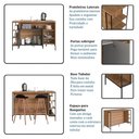 Ver mais imagens de Mesa Ilha Gourmet 131 Cm 2 Portas P1035 Grafite Mell Pp Milani Store
