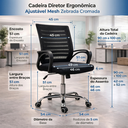 Ver imagem 5 de Kit 2 Cadeiras Escritório Ergonômicas E-1042 com Sistema Relax Preto