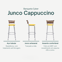 Ver imagem 3 de Kit 6 Banqueta Bistro para Cozinha Junco Cappuccino Àrea Gourmet Balcão Bancada bares Churrasqueira