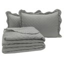 Ver imagem 1 de Kit Cobre Leito Colcha Casa Scarpa Perone King Dupla Face Toque de Pluma Micro Percal 300 Fios 3 Pe