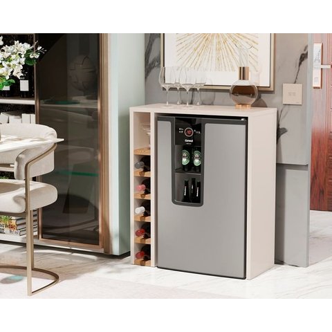 Adega Planejada Orlando Cor Off White / Nature - Comprar Moveis em Casa