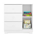 Ver imagem 5 de Jogo de Quarto Infantil Duda com Guarda Roupa 3 Portas e Cômoda Branco - Phoenix Baby