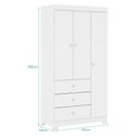 Ver imagem 4 de Jogo de Quarto Infantil Duda com Guarda Roupa 3 Portas e Cômoda Branco - Phoenix Baby