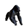 Gorila 15cm Altura - Estatueta, Enfeite, Decoração, Mascote - Toque 3D:Preto - 1