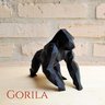 Gorila 15cm Altura - Estatueta, Enfeite, Decoração, Mascote - Toque 3D:Preto - 3