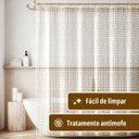 Ver imagem 3 de 1 Cortina Box Banheiro 3d Antimofo Ganchos 180x180 Pev M02