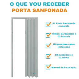 Porta Sanfonada Pvc 1,21m Cinza - 4