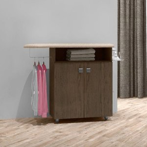 Tábua de Passar Roupa com Armário Bianca Max Castanho - Ajl Móveis