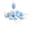 Mini Ovo De Páscoa Azul Decorativo 4x3cm Pendente Kit 12pc - 1